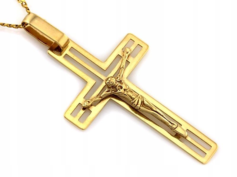  Earring cross 585 with image christ 1.23g religious items for a gift