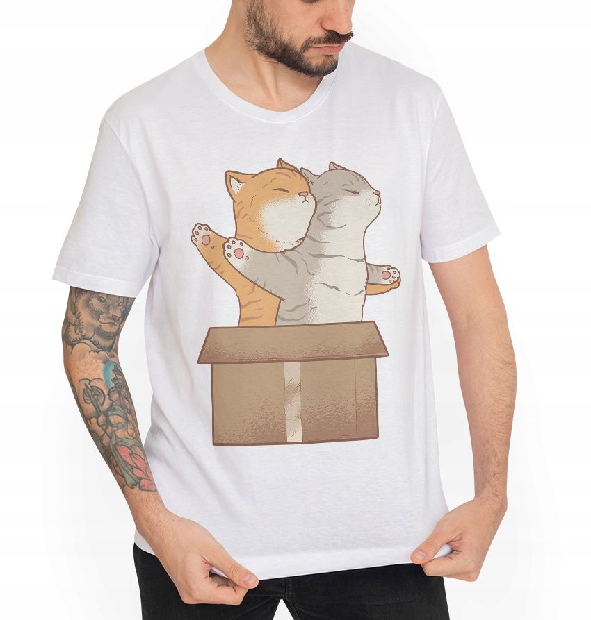  T-shirt mit katze sie potknal muster geschenk l