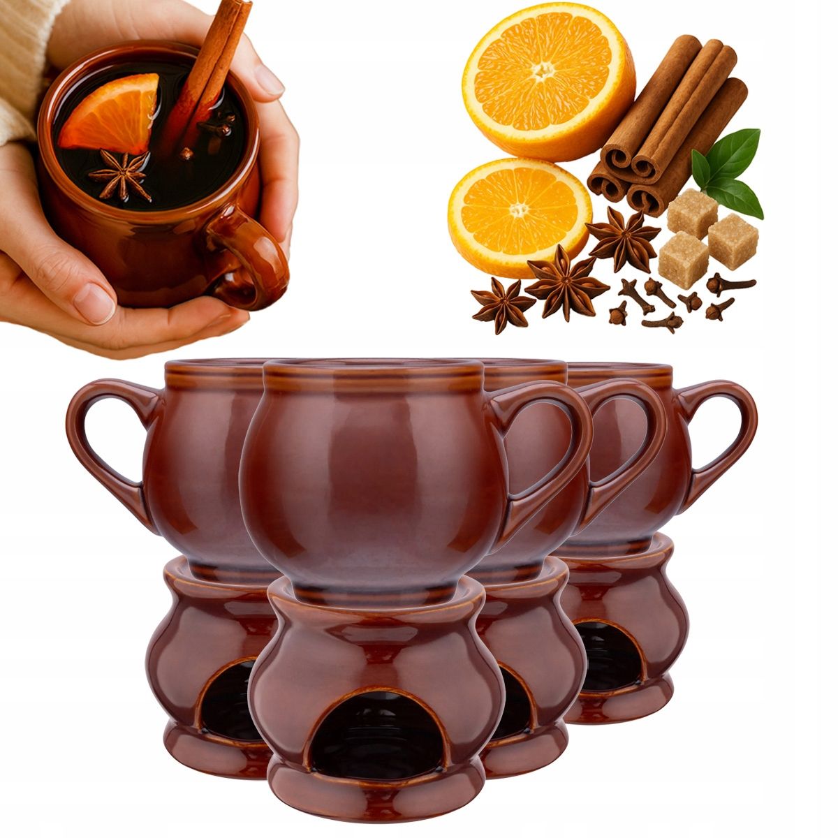  Tassen mit nach gehör für glühwein wein i bier keramik altom design 250 ml 6 pcs.