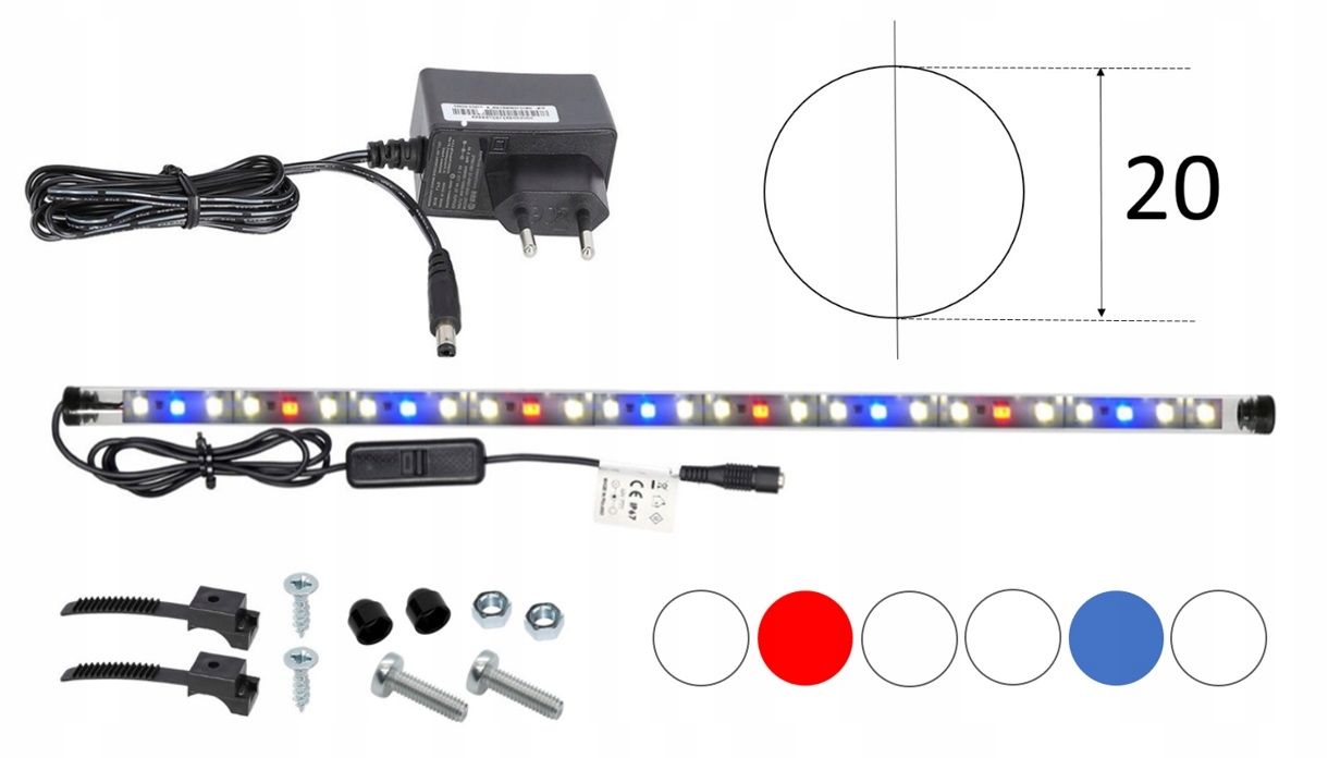  Modrý měsíc noc led osvětlení akvárium noc 160cm