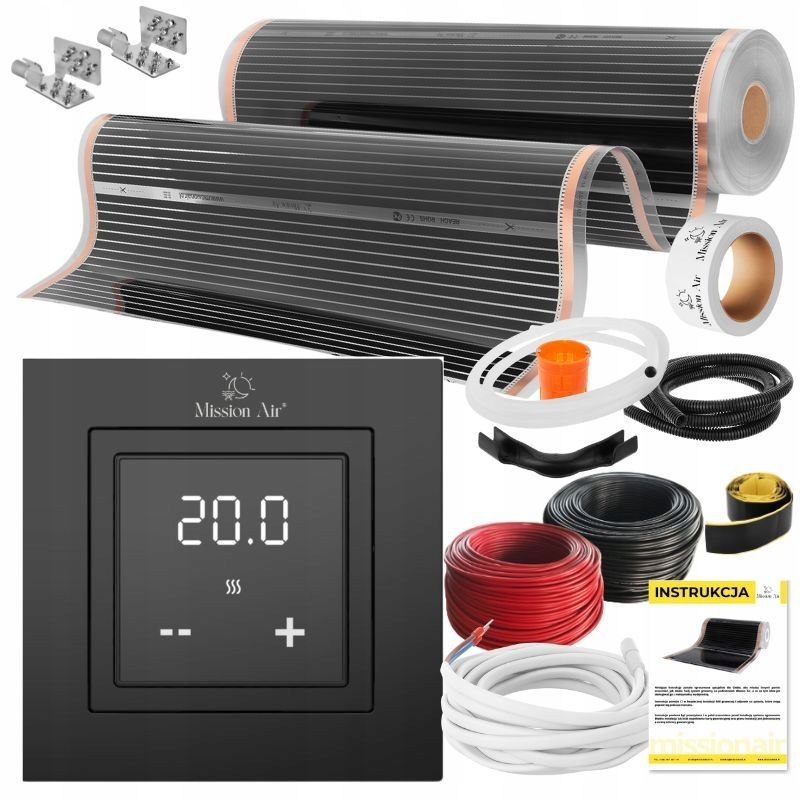  Kopa mission air filma infrasarkanais grīdas apsildes paklājiņš 100cm i 1m² 160w/m² ptc