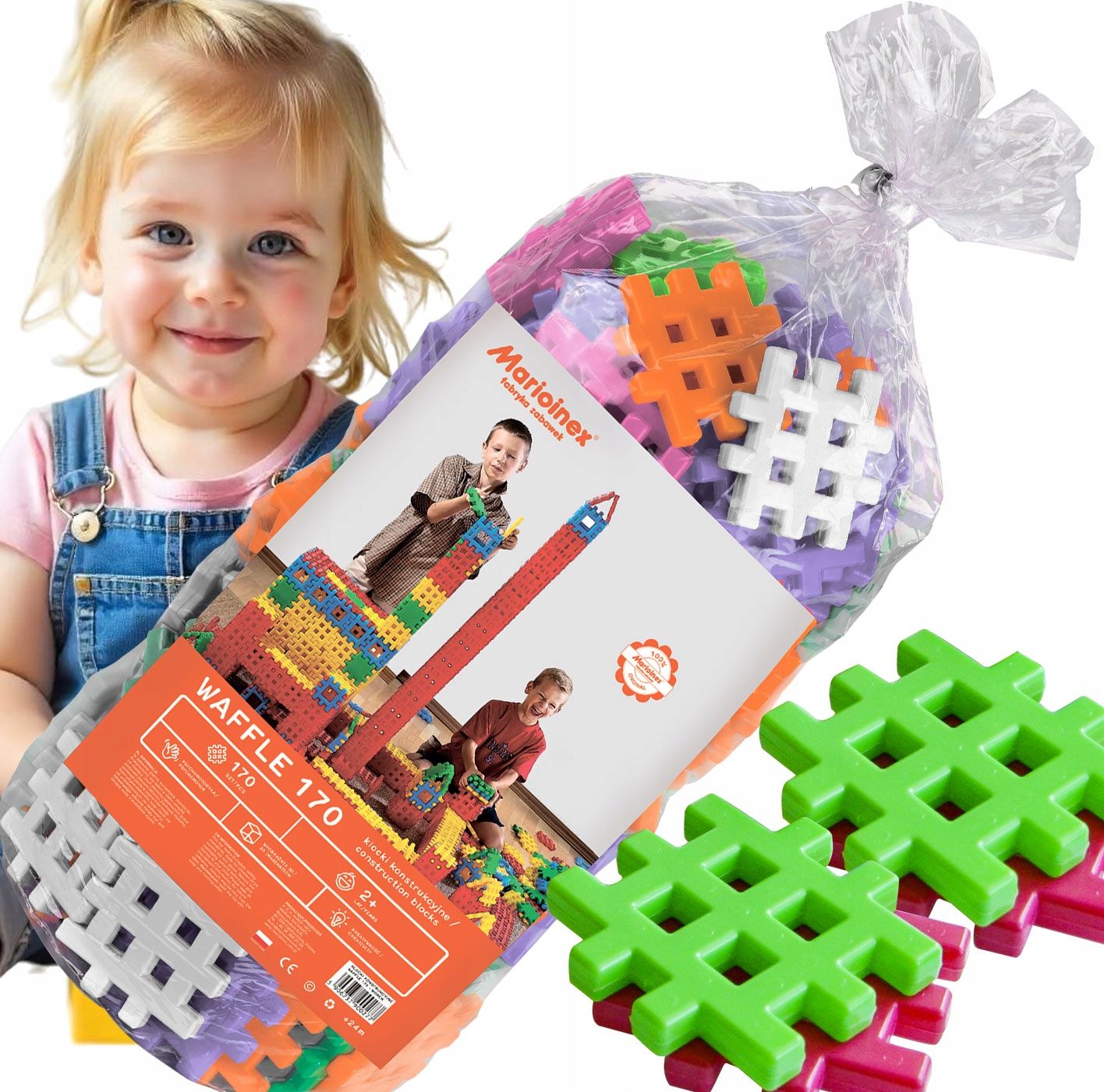  Marioinex blöcke waffle 104 pcs. großes set 2 kg – kreatives spiel