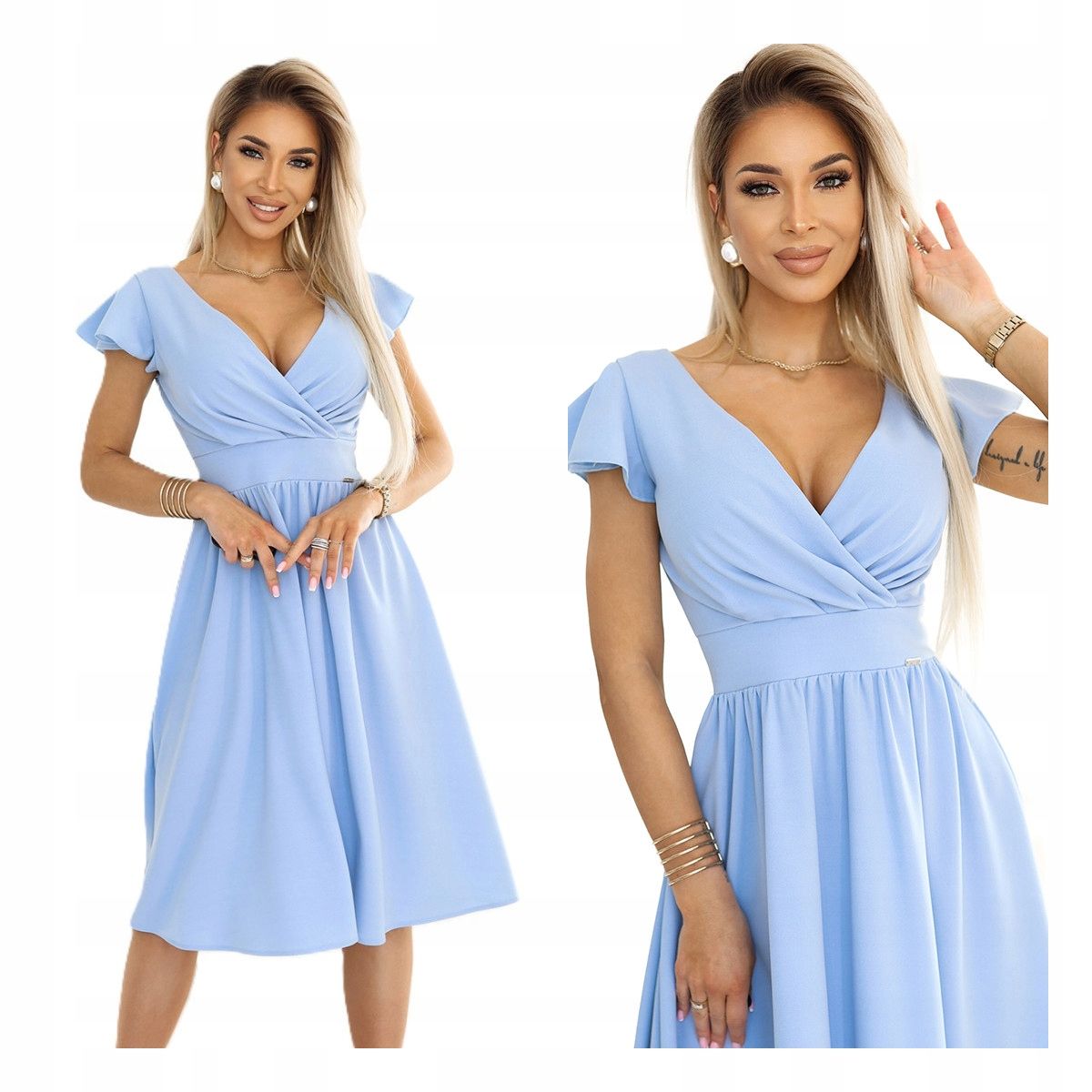  Damenkleid elegant kleid mit ausschnitt i kurz ärmel