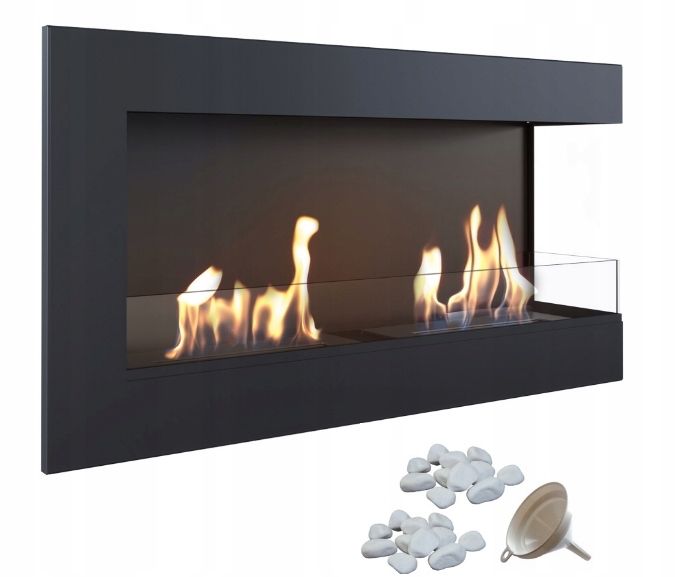  Pakabinamas biožidinys golfas juodas matinis 65x38cm + grūdintas stiklas tuv