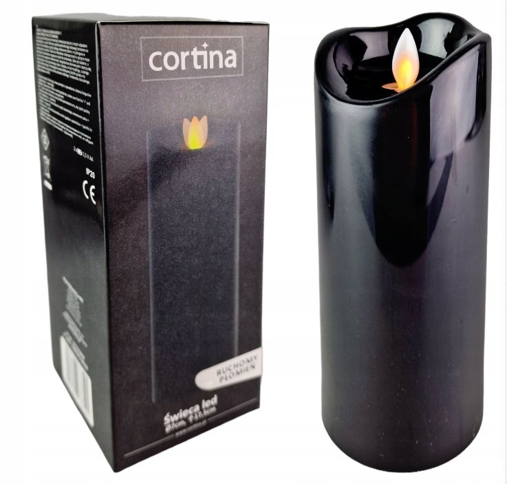  Grave candle insert led cortina moving flame 15cm 5 cm white led candle