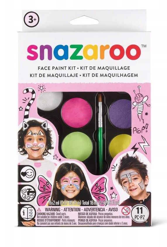  Soubor 8barvy x 18ml malovat pro malování na obličej malovat 1172039 malovat snazaroo