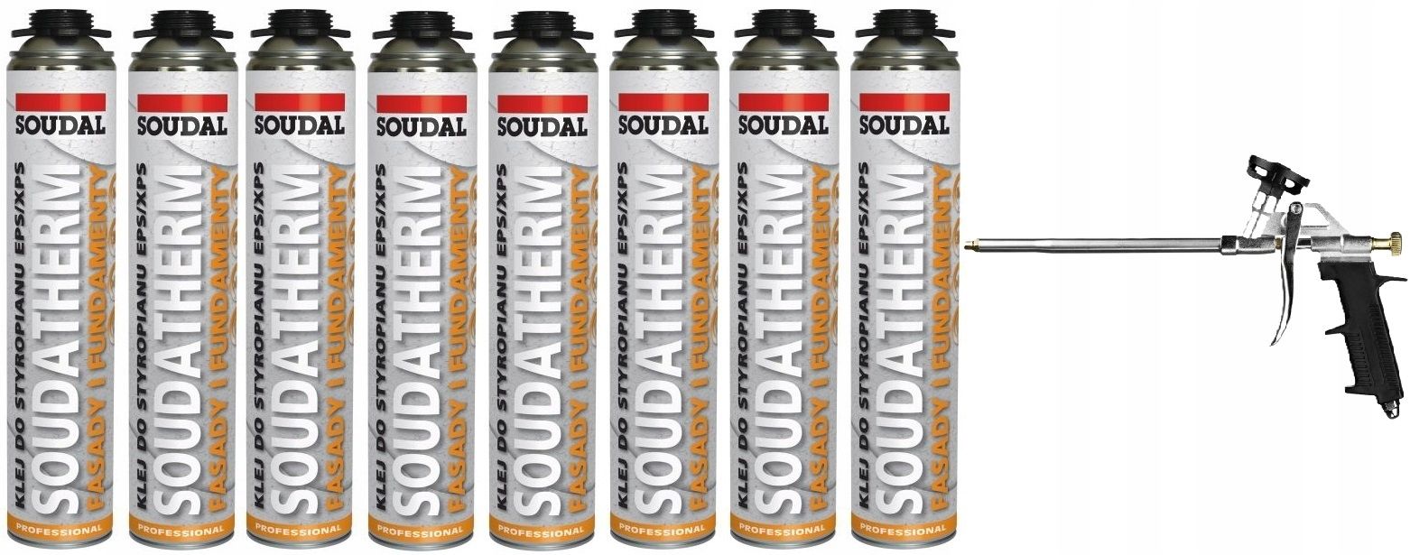  2x soudal putu līme putupolistirolam xps eps soudatherm + tīrāks + pistole