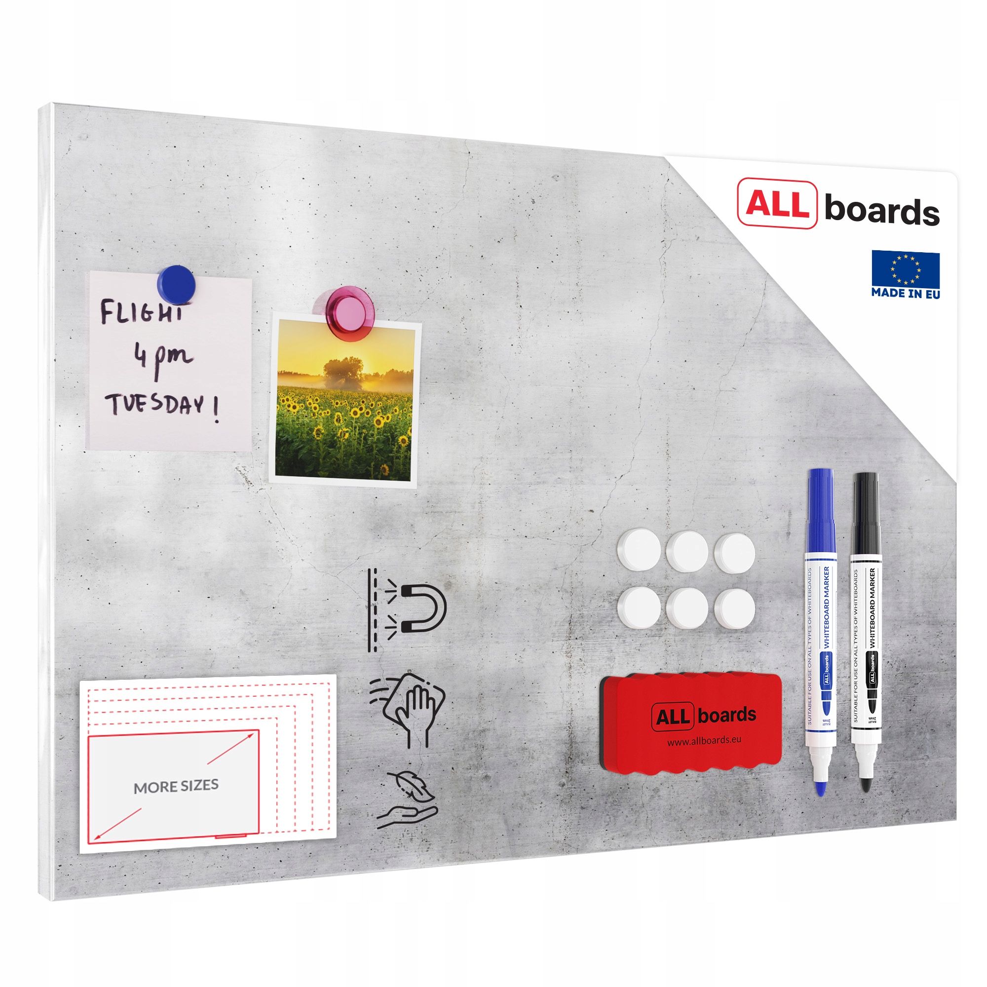  Dēlis ar magnētiem metalboards, tumšs akmens 60x40 cm + kopa gratisow