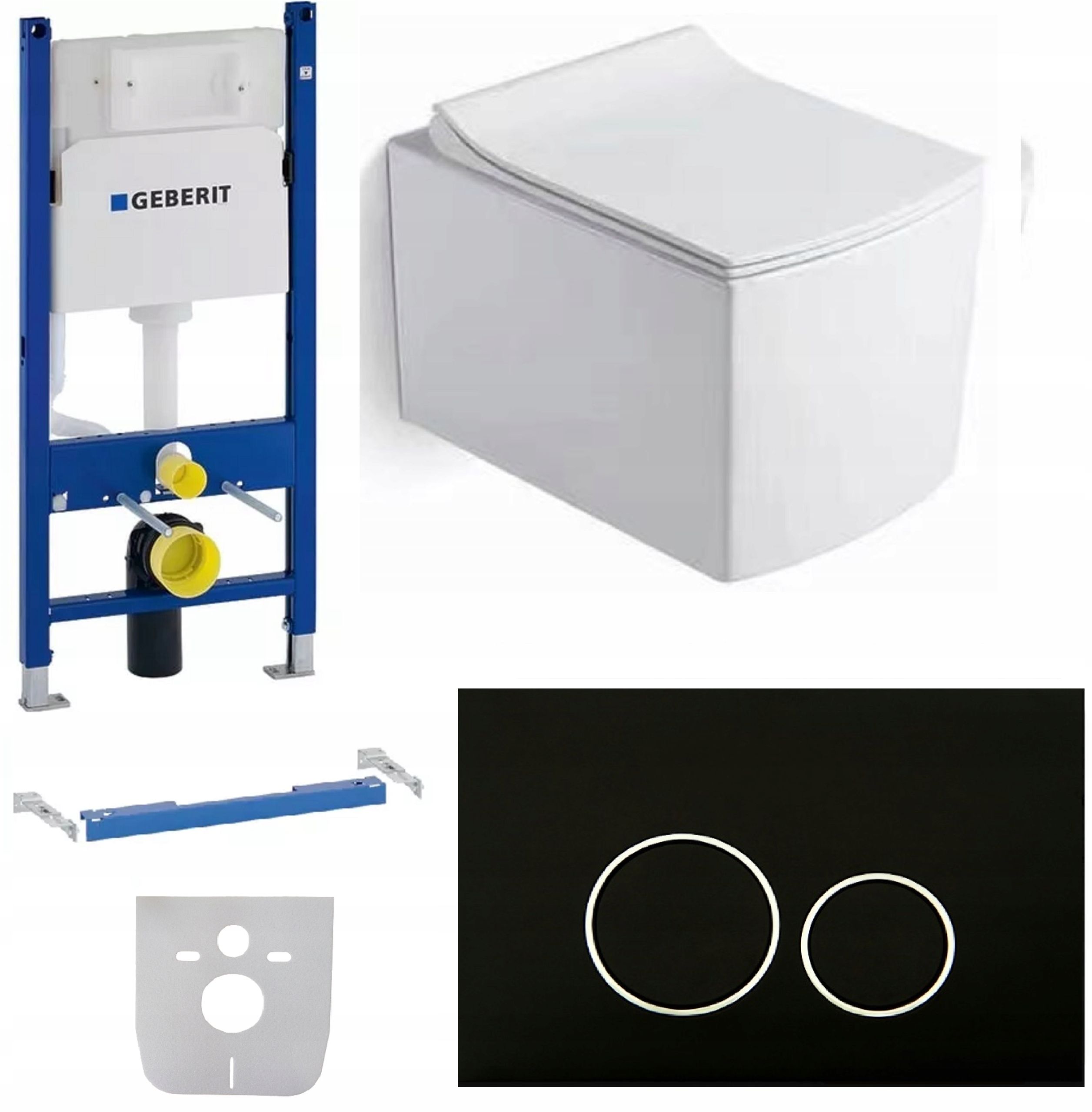  Wc rāmja komplekts geberit + atslēga + tualetes pods melns matēts + dēlis w/o+fresh