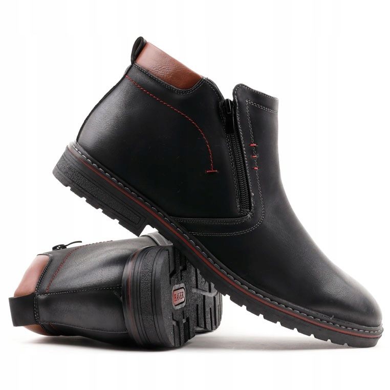  Men&#39;s boots insulated oversized winter boots trekking black snow boots