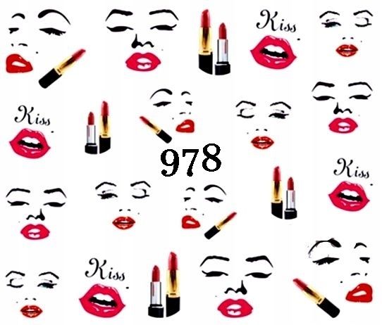  Water nail stickers for nails rainbows, mouth, pride, cigarette - nr 1011
