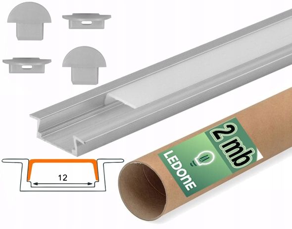  Kopa melns alumīnija profils atzina slim eco led sloksnēm 2m + kapuci