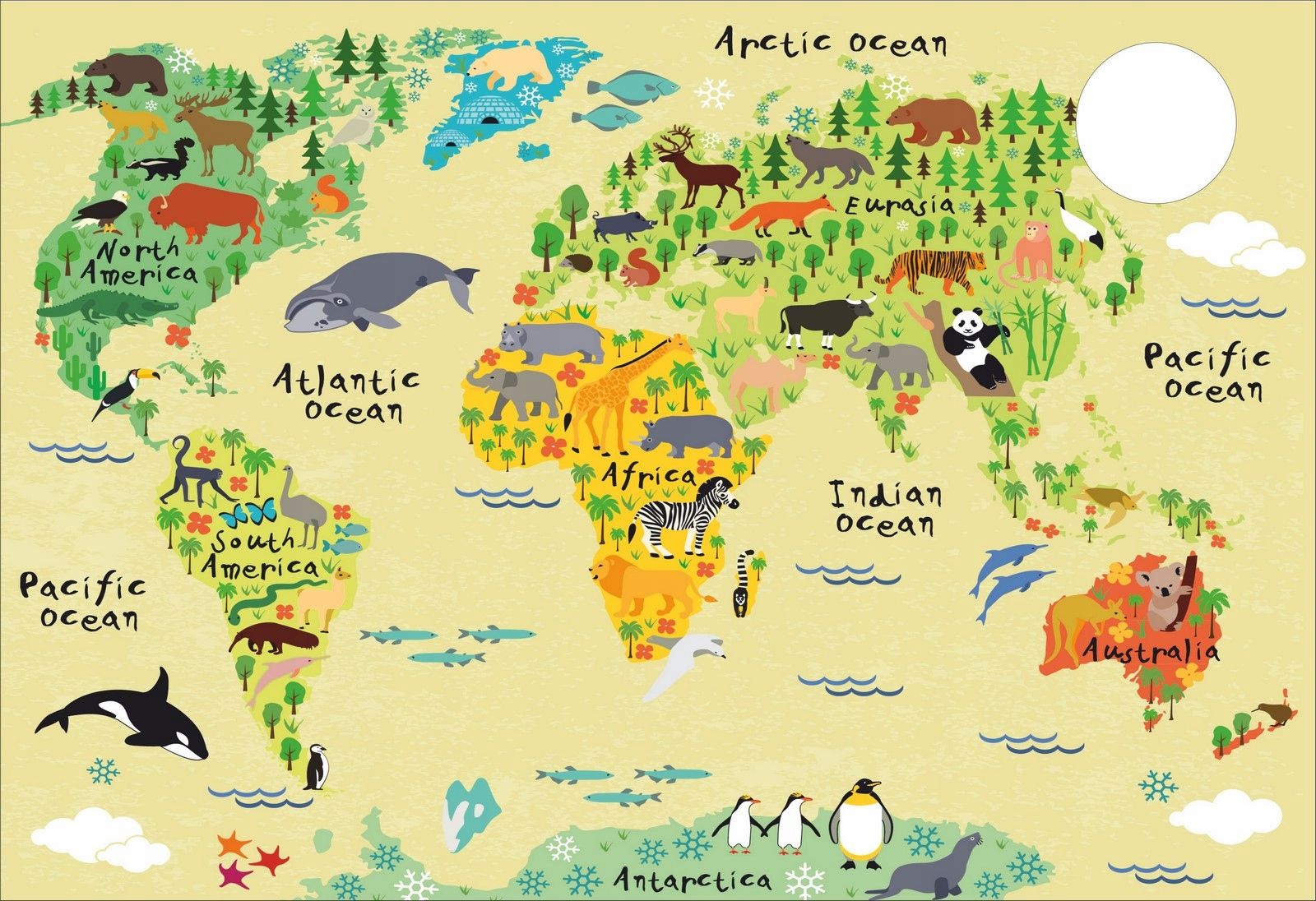  Ochranná podložka pro stůl micke 73x50 mapa zvířata