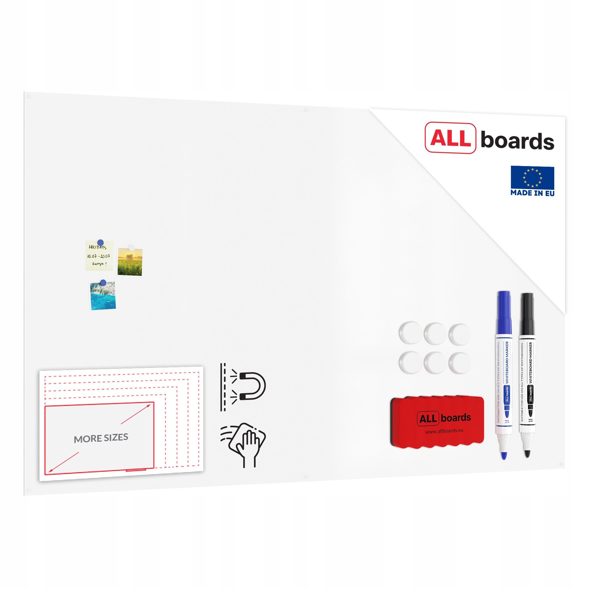  Trockenreinigungsbrett magnetisch slimboard rahmenlos 120x90 cm + kostenlose geschenke