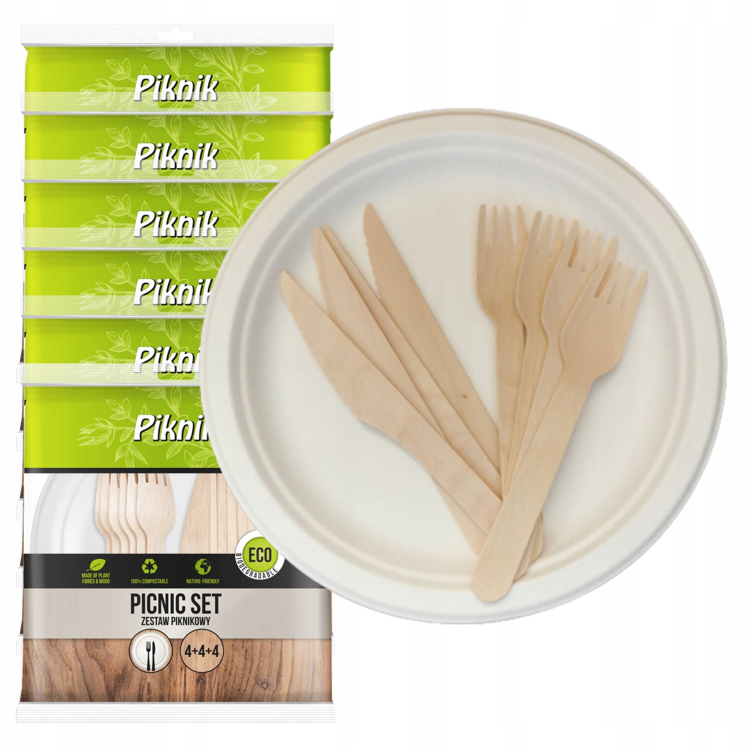  Eco-friendly set for a barbecue picnic paper cups plates cutlery 50 persons