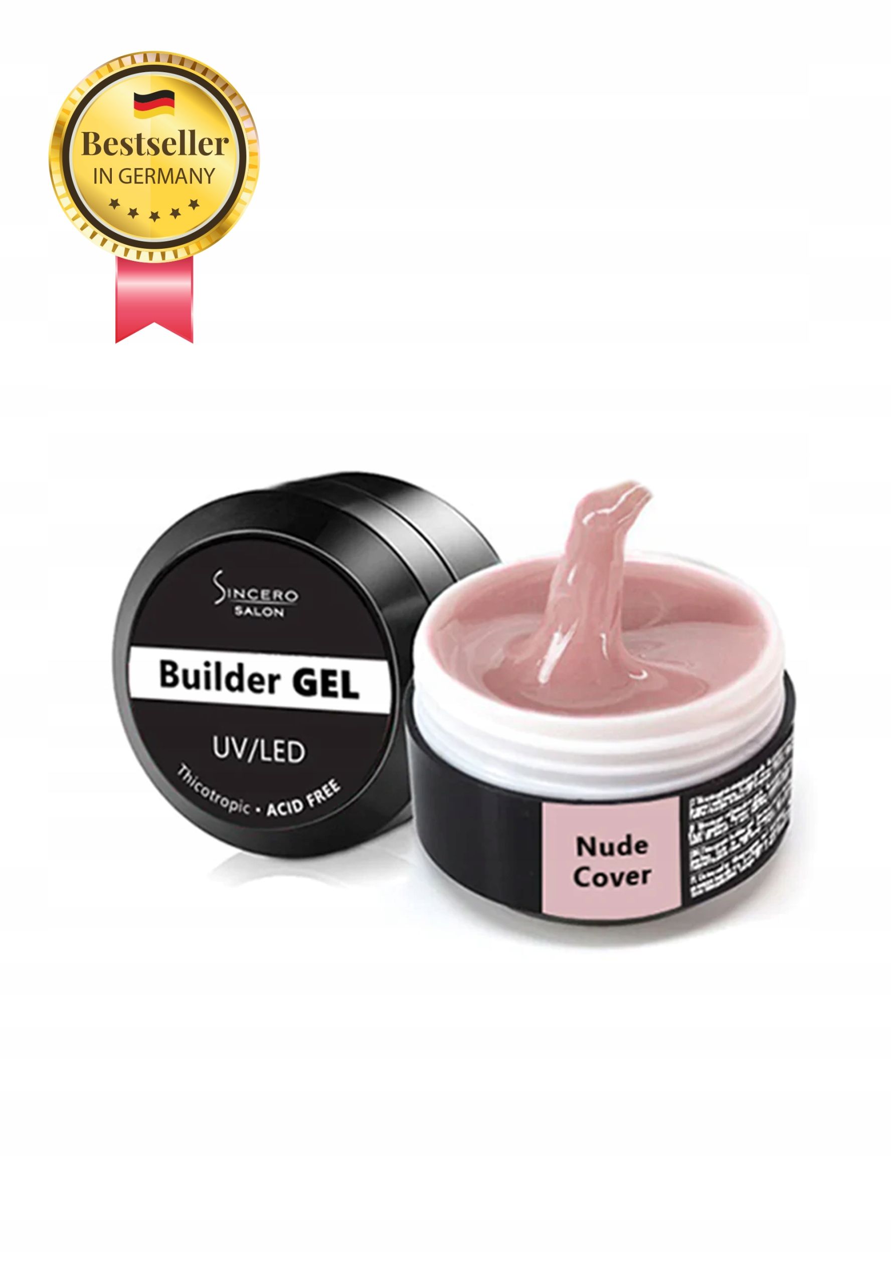  Salon sincero gel pro tvorbu nehtů se třpytkami, pearl nude, 15ml