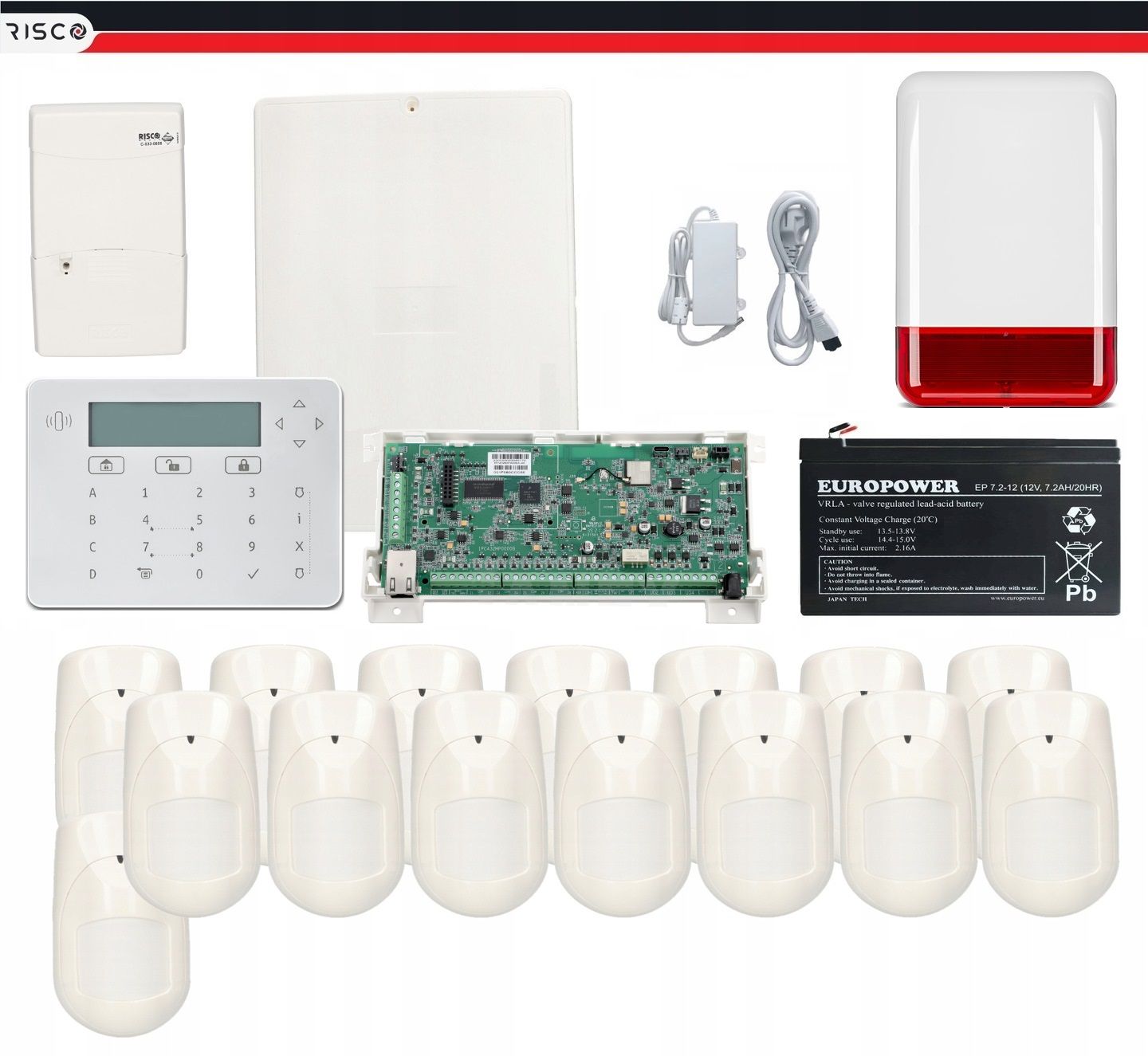  Wireless system alarm lightsys + risco wifi set 7 pir house company