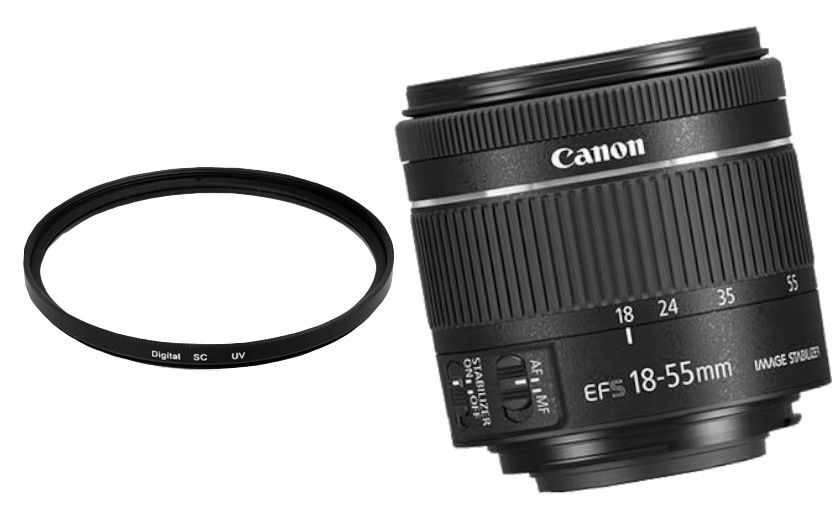  Objektīvs canon efs 18-55 f4-5.6 is stm stabilizācija video + filtrs uv