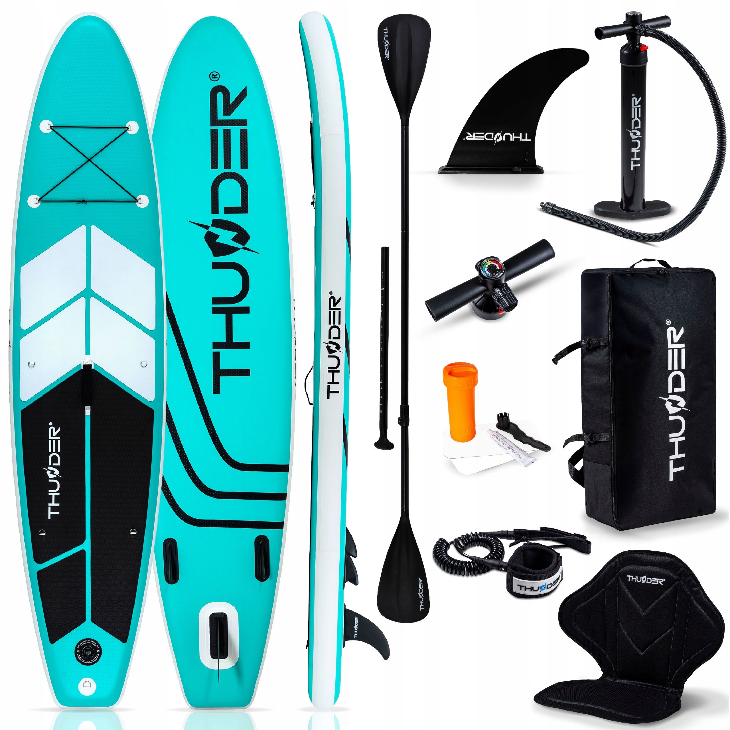  Sup lenta pripučiama plaukimui paddle board 365 cm sėdynė gopro thunder
