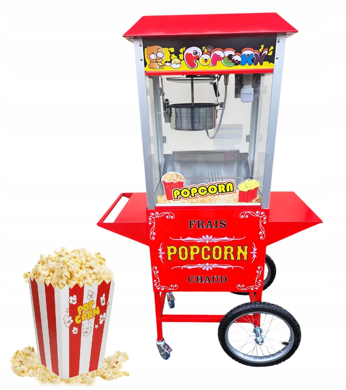  Stánek výrobník popcornu 1400w kočárek szybka část osvětlení festival