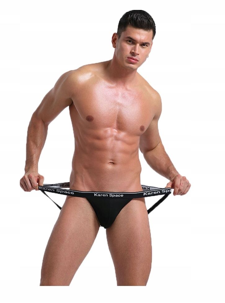  Otvorený pánske slipy jockstrap biale m
