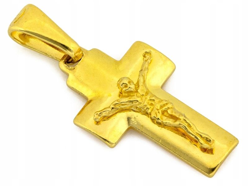  Prívesok elegantný zlatý 585 14k kríž bez kameňov váhy 1.48g za darček