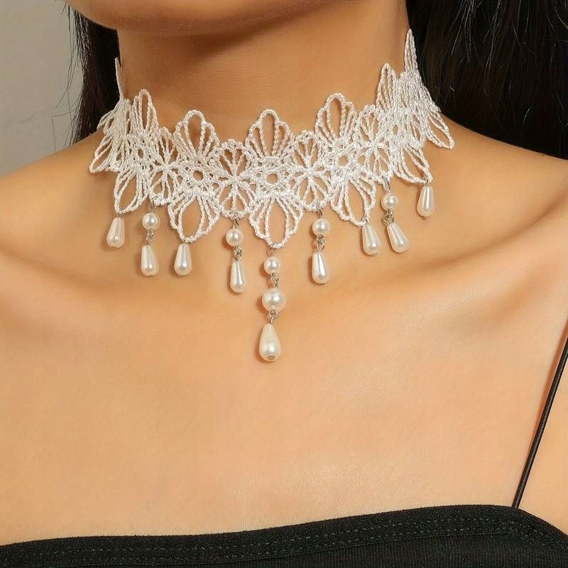  Halsband halskette hellrosa lang spitze bogen für den hals schön
