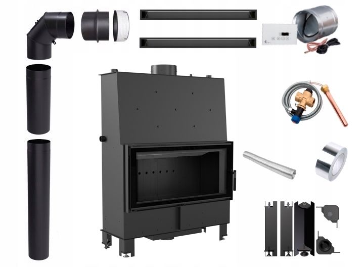  Kamin mit wasserkreislauf lucy 12 kw grill fi 200 schwarz doppelt glas