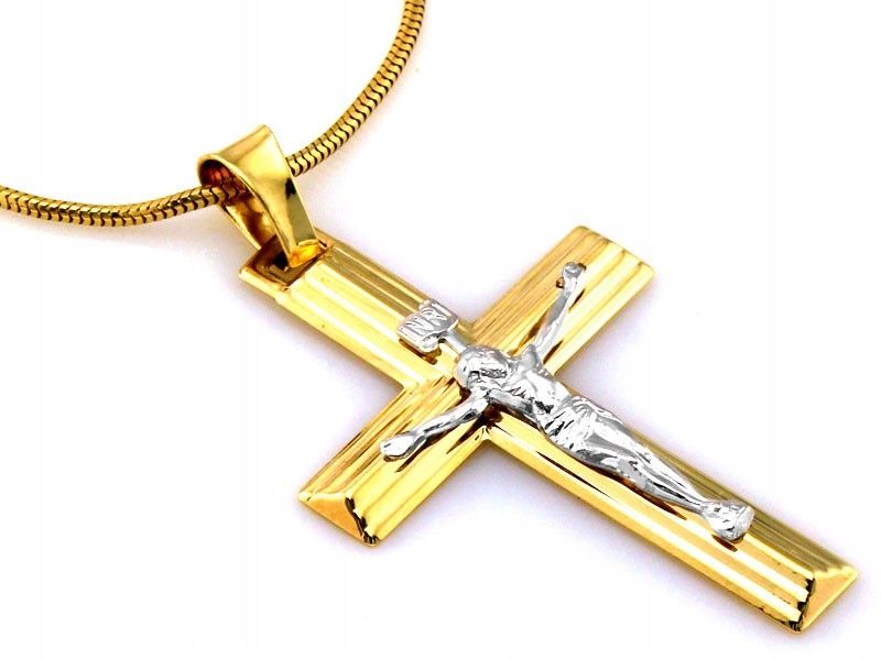  Earring cross 585 with image christ 1.23g religious items for a gift