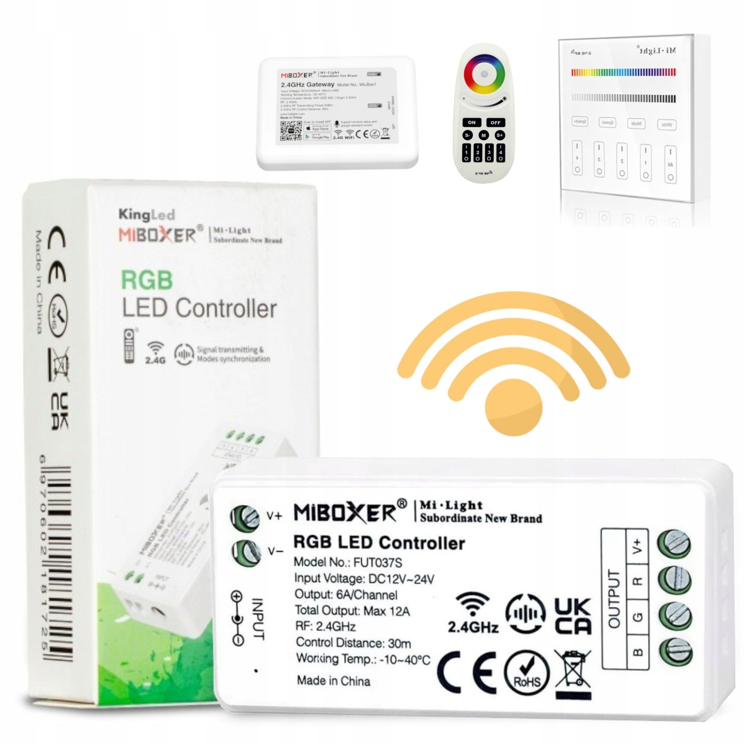  Komplektas 2x valdiklio smart home wifi led'ams mono arba cct + valdymo pultelis zonų
