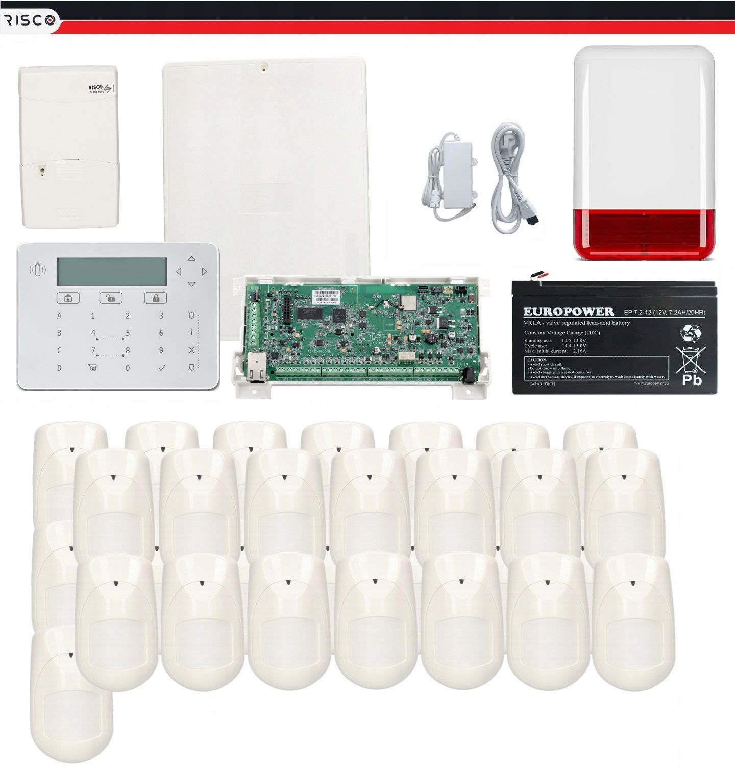  Wireless system alarm lightsys + risco wifi set 7 pir house company