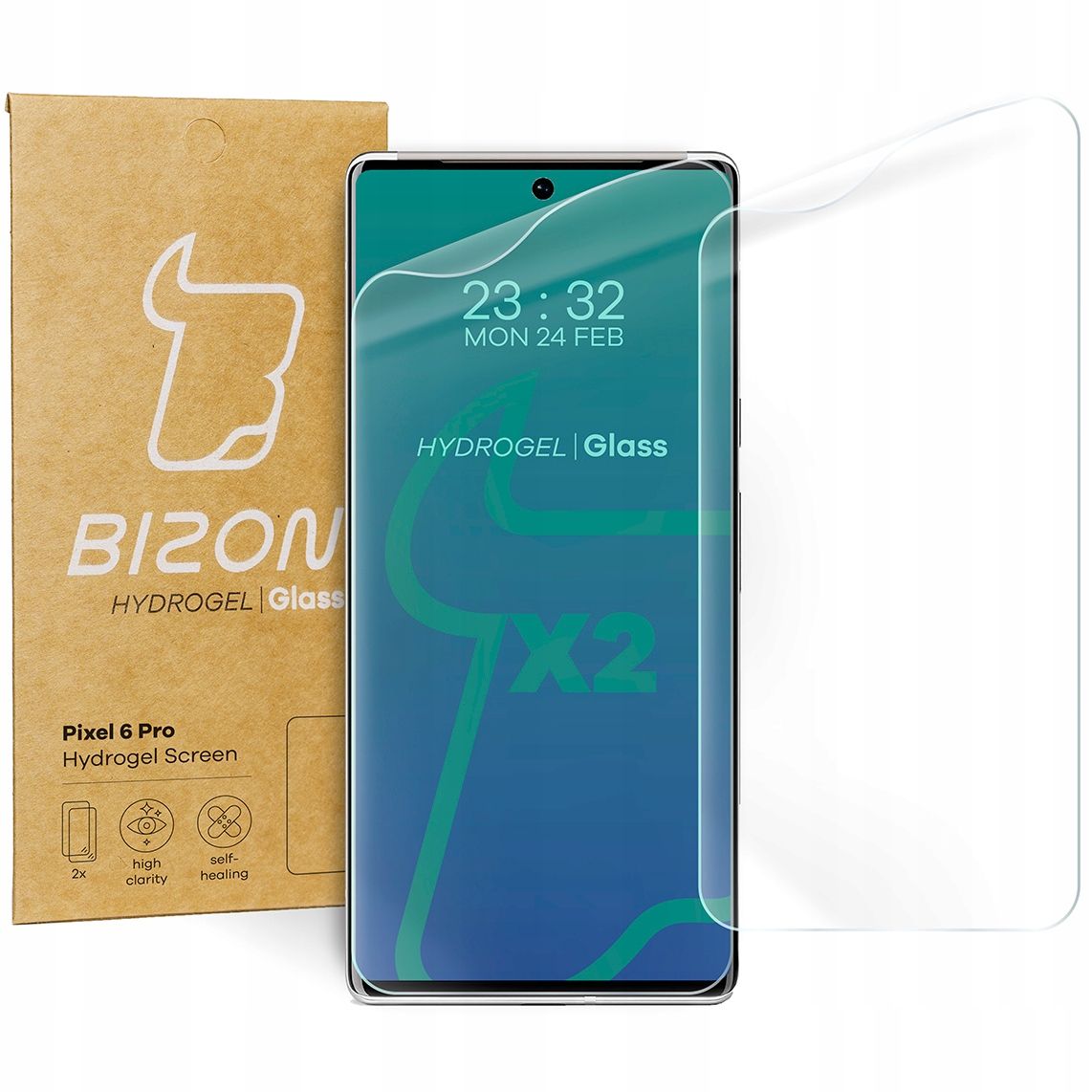  Hidrogelio plėvelė bizon į google pixel pixel 6 pro, 2 kompiuterių.