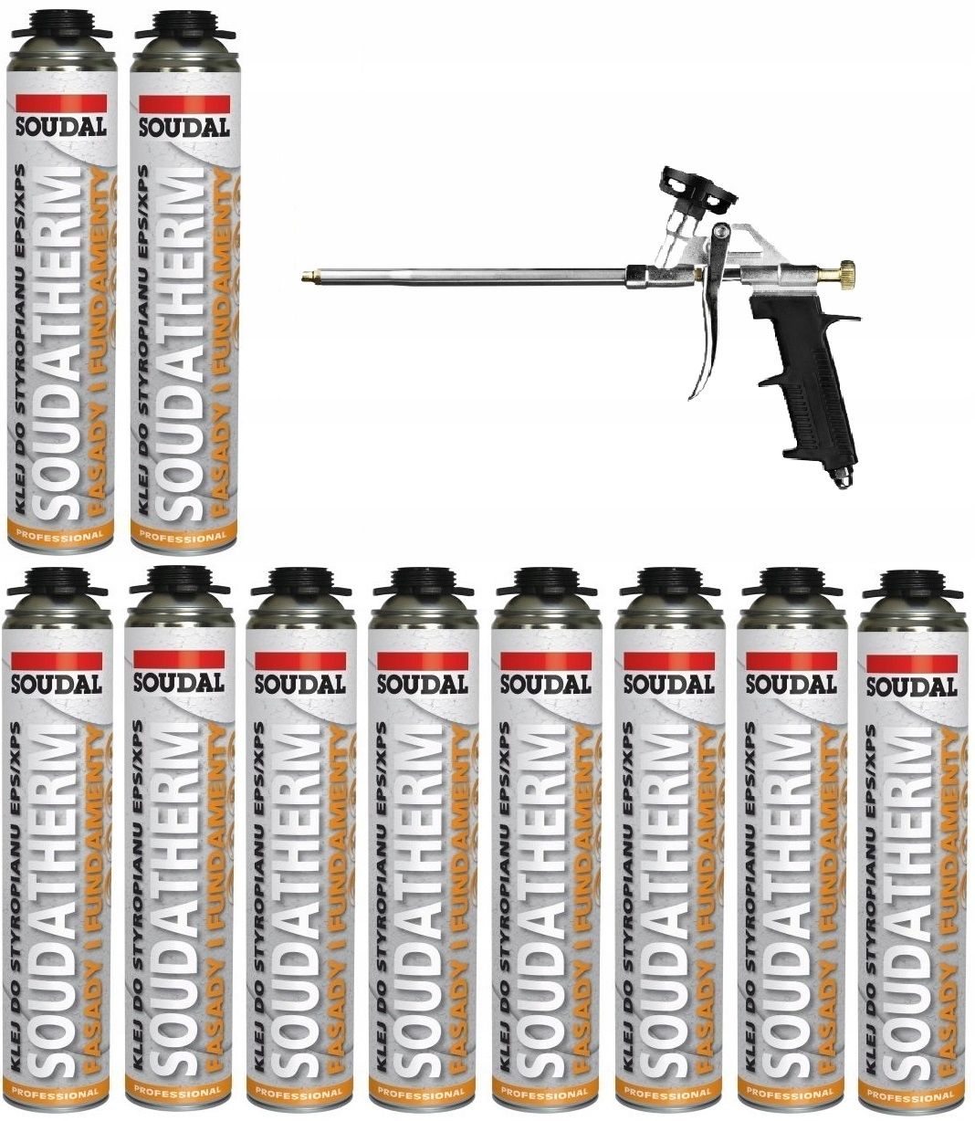  2x soudal putu līme putupolistirolam xps eps soudatherm + tīrāks + pistole