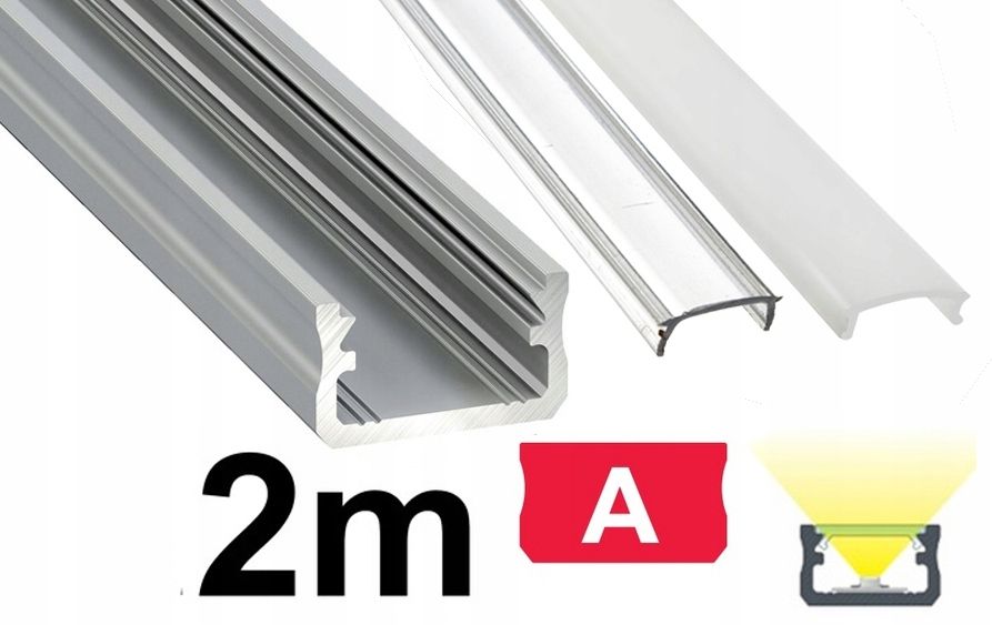  Kopa melns alumīnija profils atzina slim eco led sloksnēm 2m + kapuci