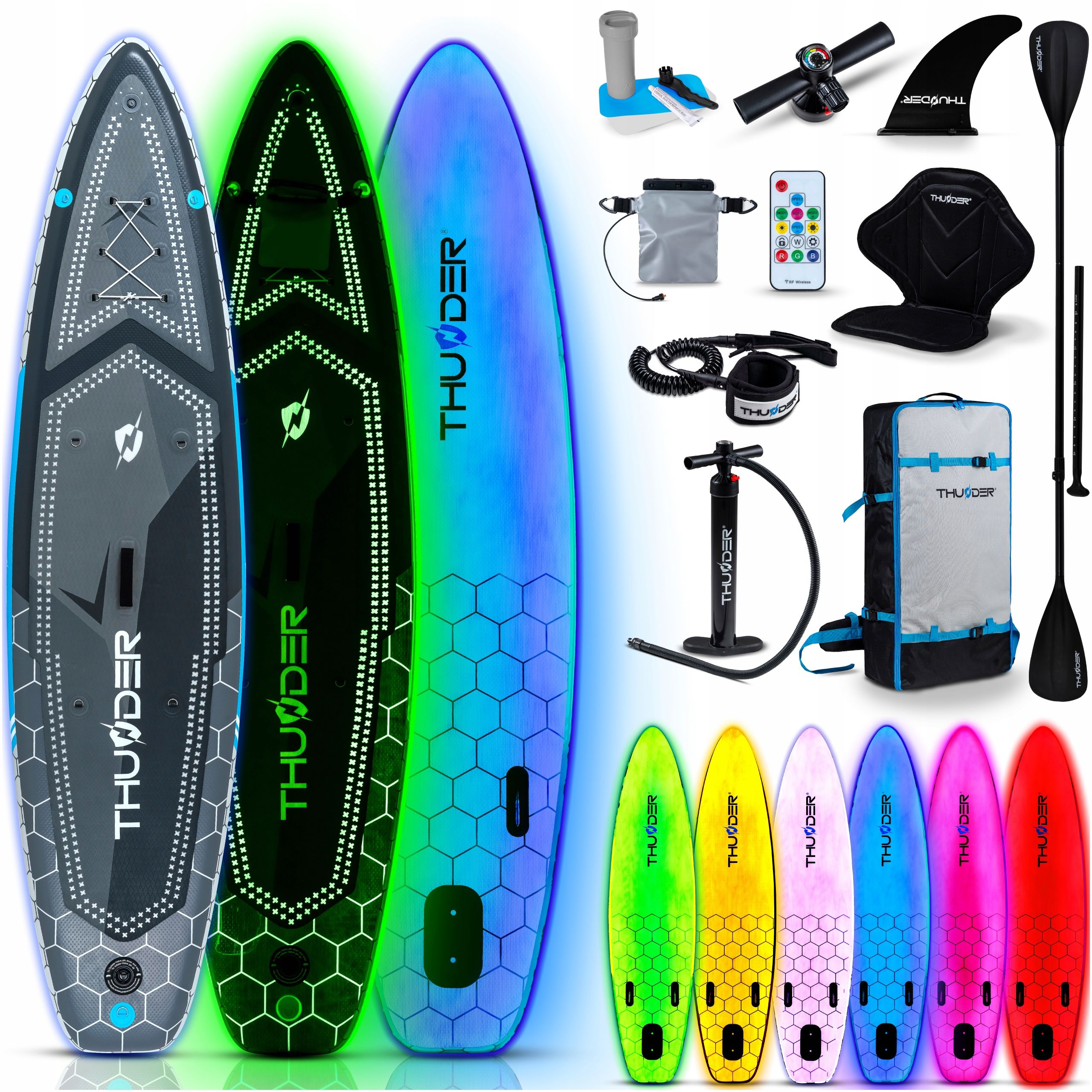  Sup lenta pripučiama plaukimui paddle board 365 cm sėdynė gopro thunder