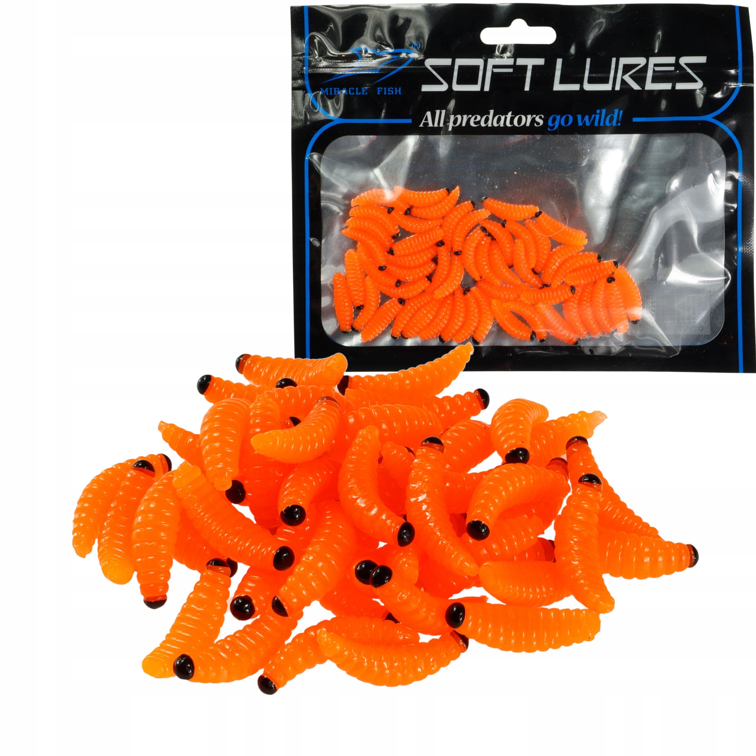  Dirbtinis baltas sliekas pinka masalas 20 mm 50 kompiuterių. drop shot