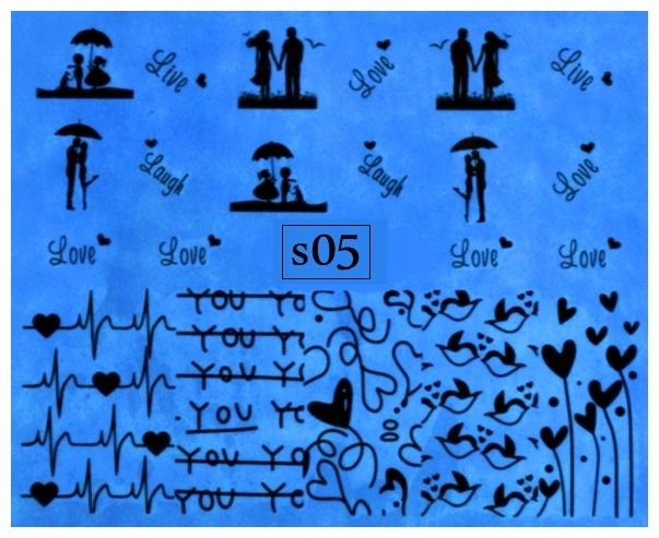  Water nail stickers for nails rainbows, mouth, pride, cigarette - nr 1011