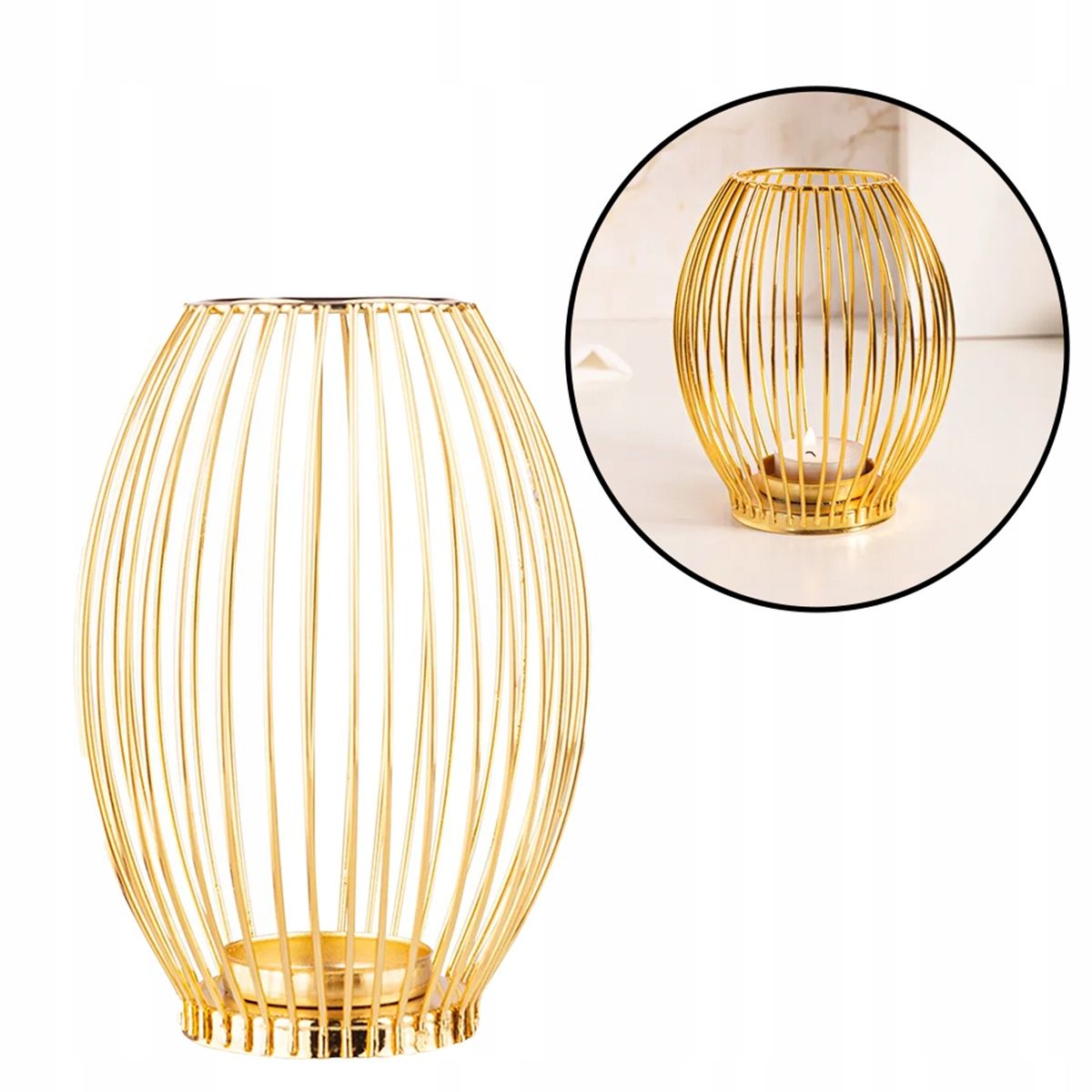  Kuldne küünlajalg metallist lamp terrassid klaasist sisetükiga altom design