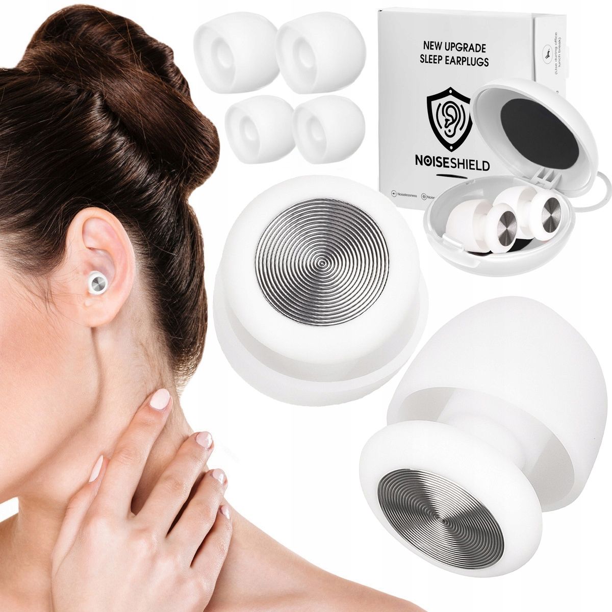  Korken ohrstöpsel silikon mehrweg + armbinde 3d für die augen schlafen