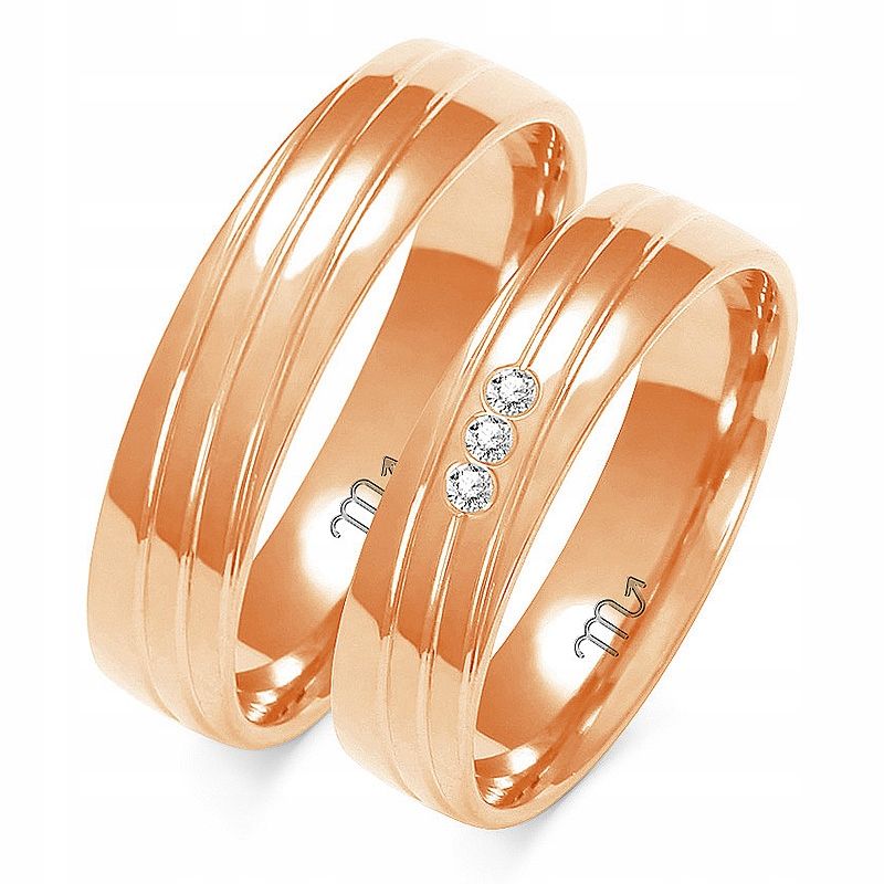  Laulību gredzeni zeltaini 14k 4 mm cirkoni id a-159