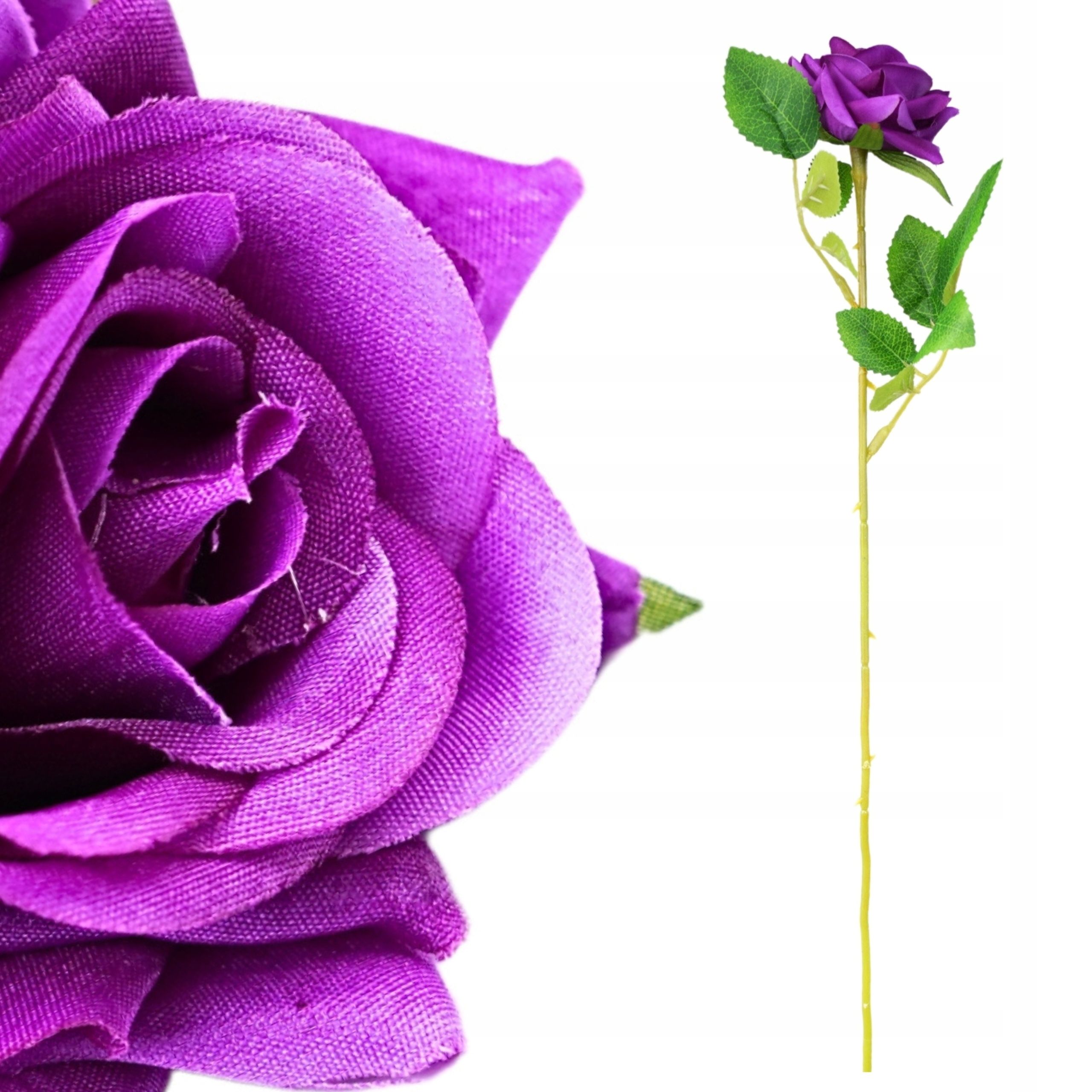  6x dirbtinės gėlės rožė wyrobowa galva komplektas 10cm violetinė
