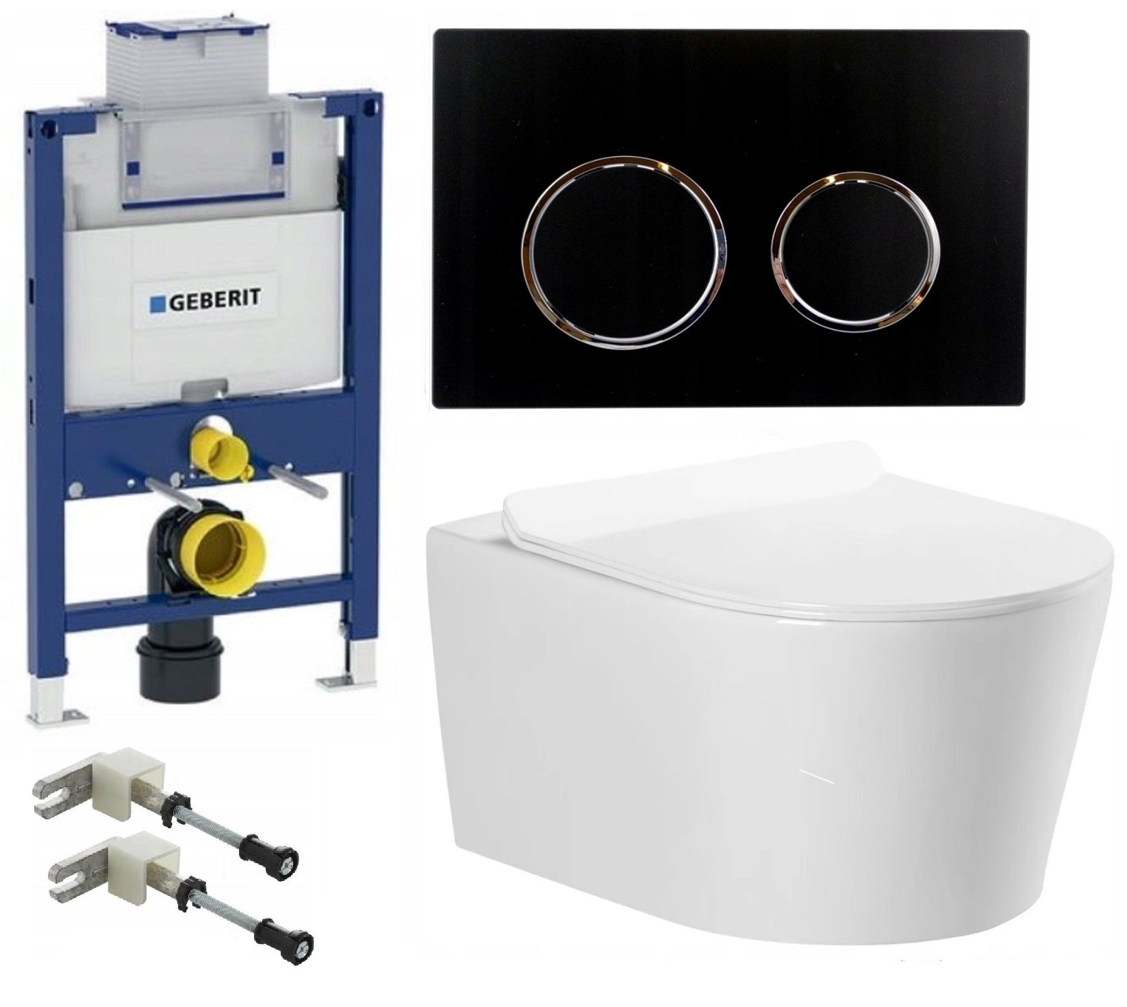  Wc rāmja komplekts geberit + atslēga + tualetes pods melns matēts + dēlis w/o+fresh