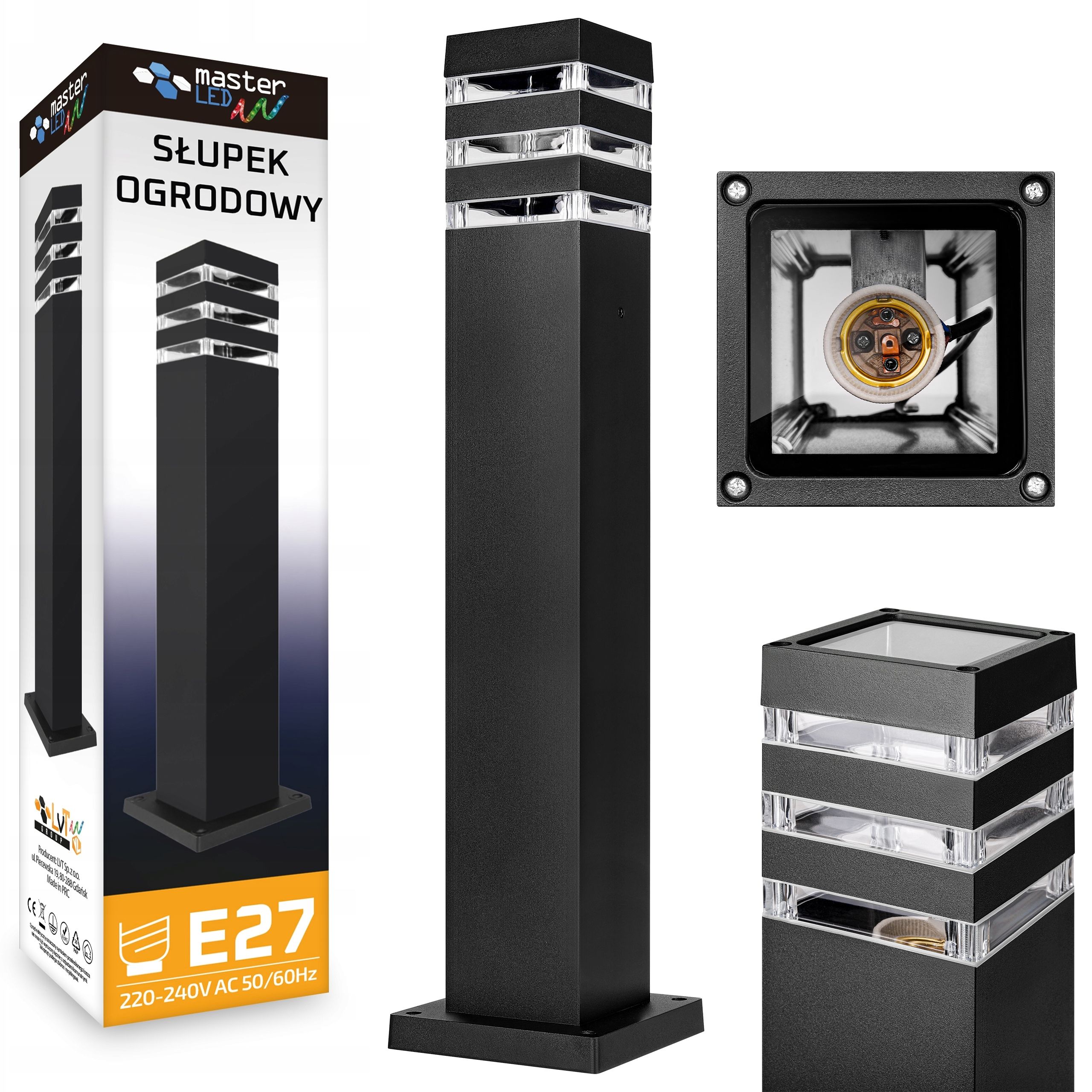  Led stojací lampa zahrada 45cm sloupec pohybový senzor zewnetrzna e27 led