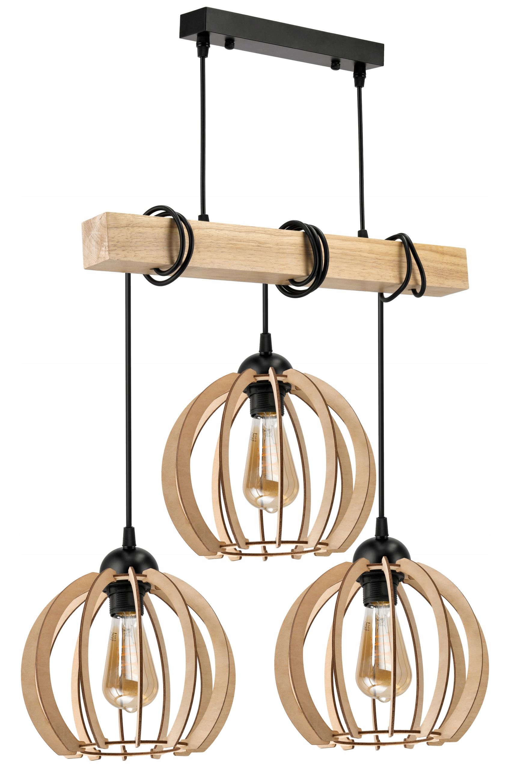  Stropné svietidlo visiace led drevený biala 3xe27 lampa amber jantár