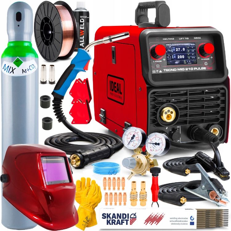  Suvirinimo aparatas mig idealus mig 210 pulsas magas mma tig 200a lcd aliuminio sinergija