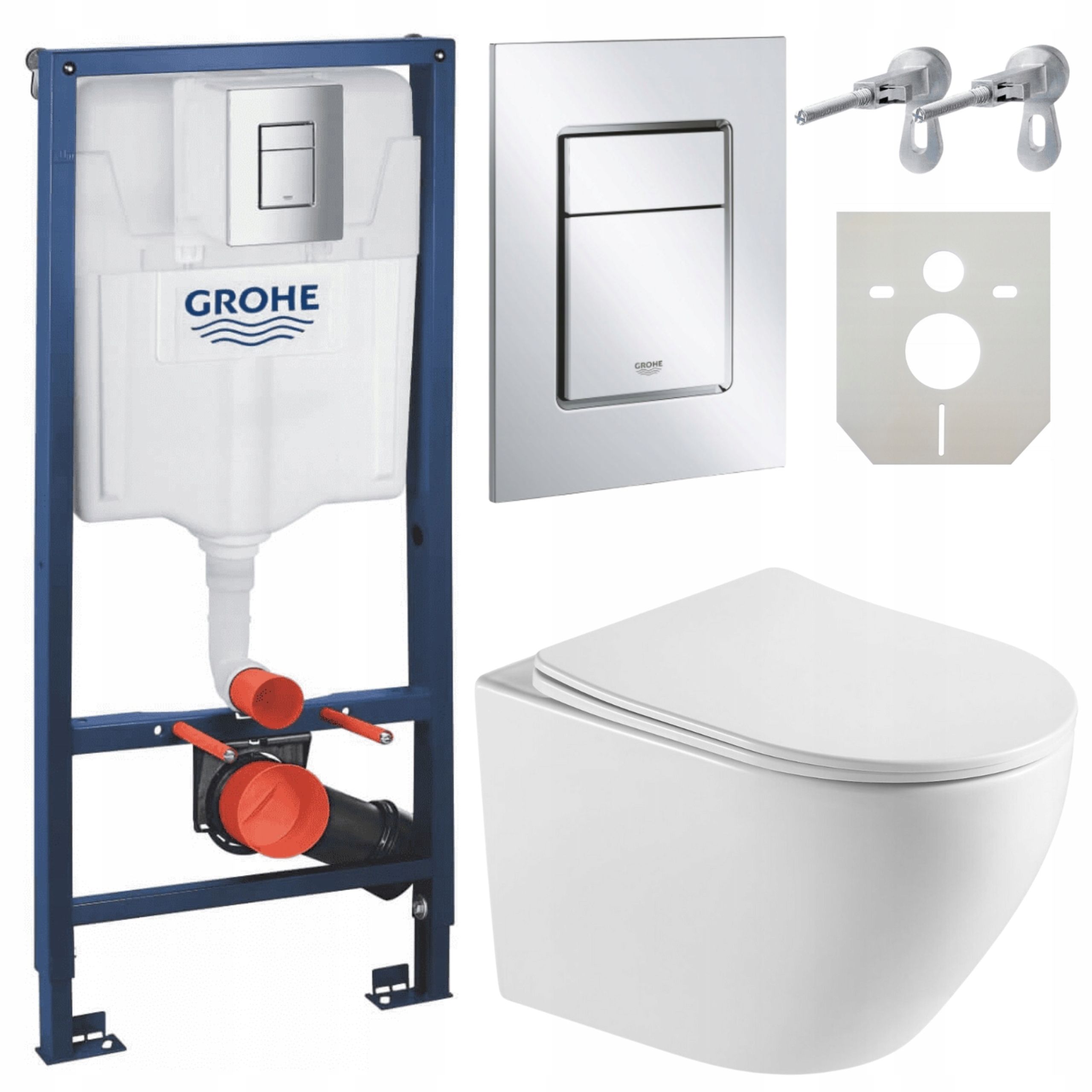  Toilet frame grohe concealed bowl carla black key chrome set 7 in 1