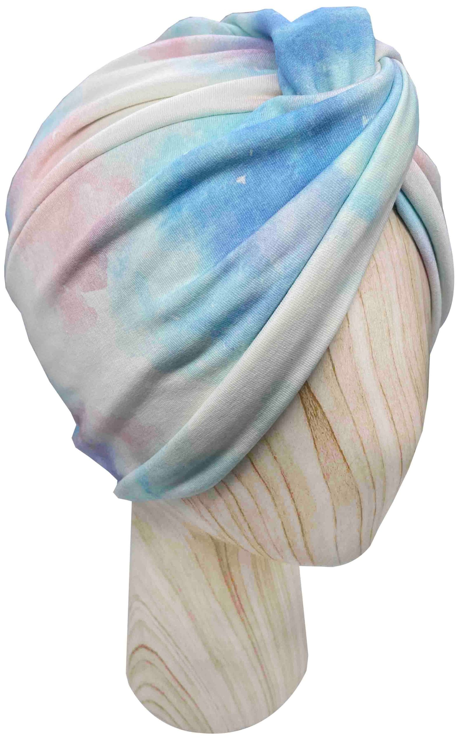  Mütze turban twist viskose orange farbe blumen onkologie
