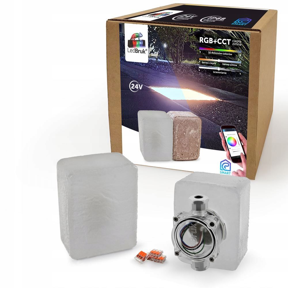  Šviečiančios trinkelės led apšvietimas į polbruk commix 20x10 rgb + cct