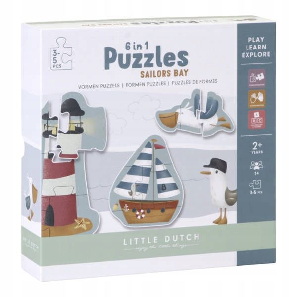  Little dutch puzzle zoo 6 teile fsc tiere