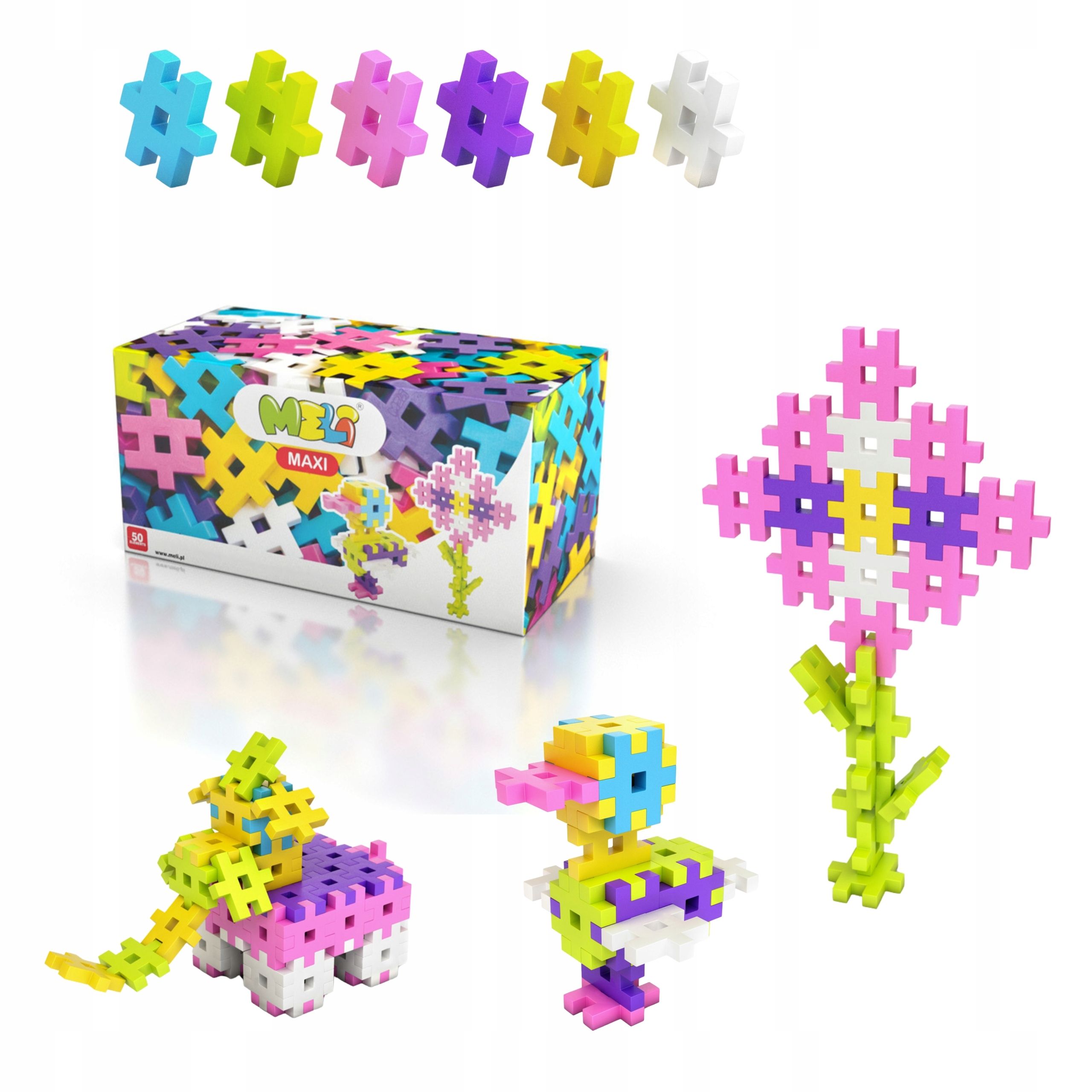  Strukturwaffelblöcke meli maxi pink 100 el rosa 3d-puzzle xxl waffeln